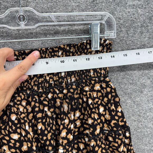 Pink Lily Skort Women L Large Black Animal Print Mini Short Pull On Rayon Casual - Picture 4 of 8